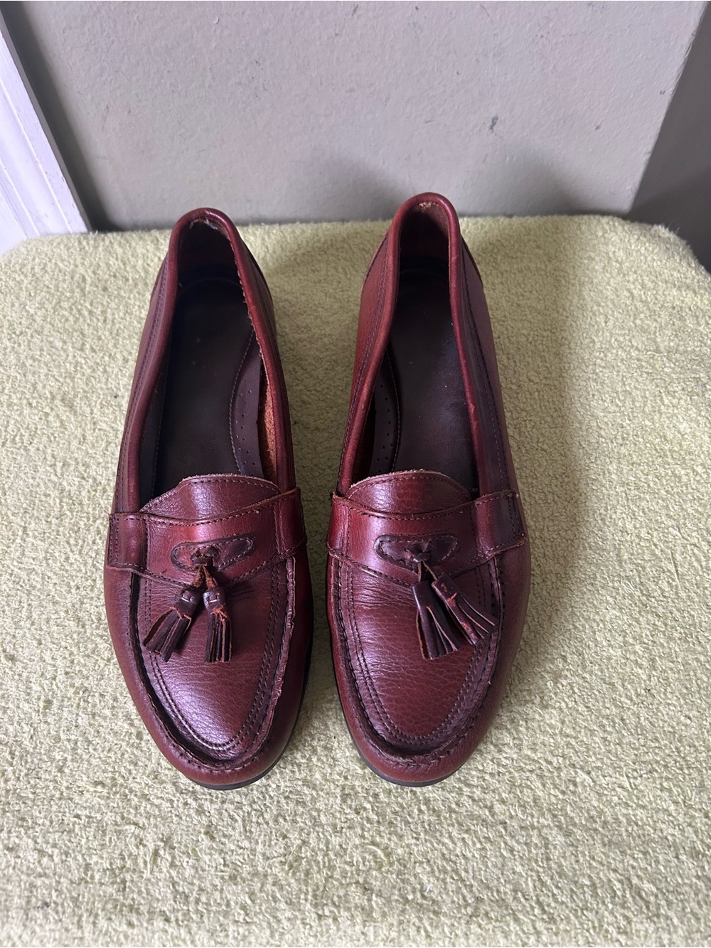 GH Bass Classic Tassel Loafers in Brown Leather Sz 9.5